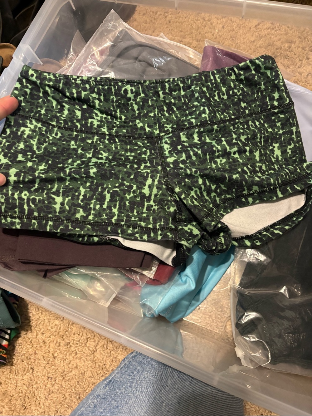 Fleo Green Black Printed Athletic Shorts